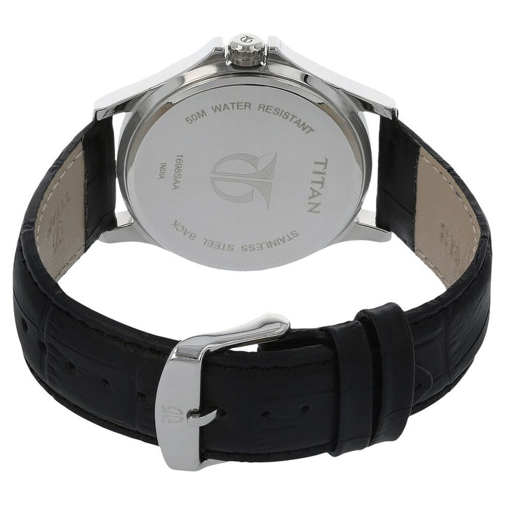 Titan Quartz Multifunction Anthracite Dial Leather Strap watch for Men NS1698SL02