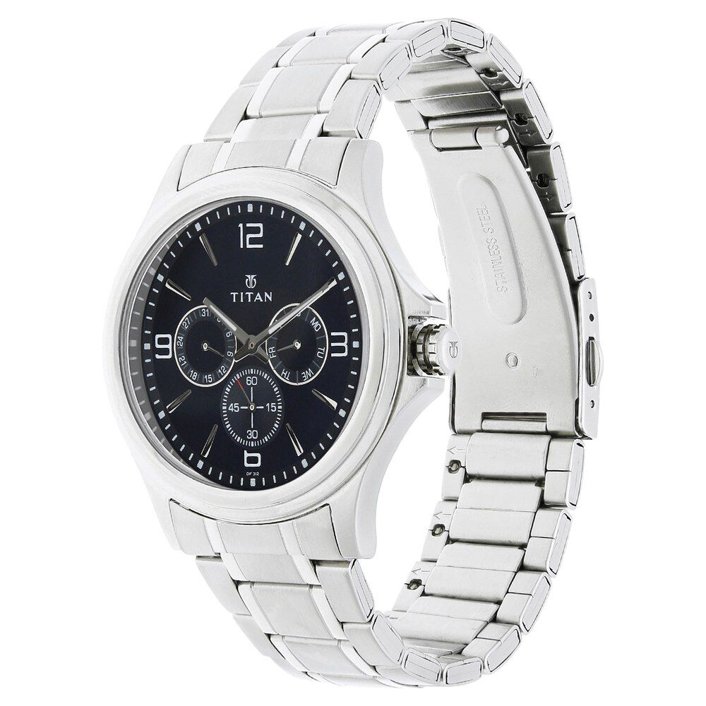 Titan Blue Dial Quartz Multifunction Stainless Steel Strap watch for Men NS1698SM02