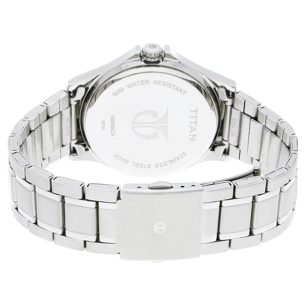 Titan Blue Dial Quartz Multifunction Stainless Steel Strap watch for Men NS1698SM02