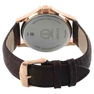 Titan Workwear Watch with White Dial & Leather Strap NQ1698WL01