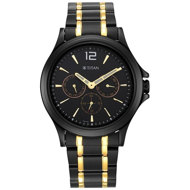 TITAN Men Black & Gold NS1698KM02