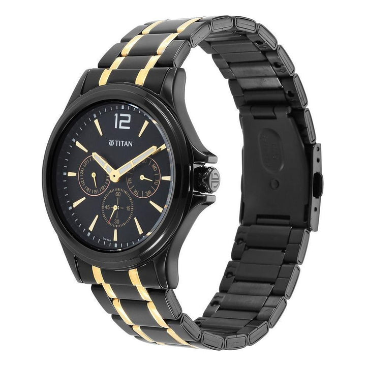 TITAN Men Black & Gold NS1698KM02