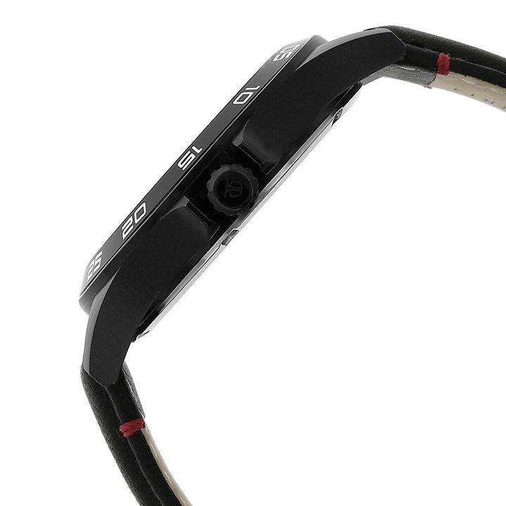 Titan Quartz Analog with Day and Date Black Dial Leather Strap Watch for Men NR1702NL01