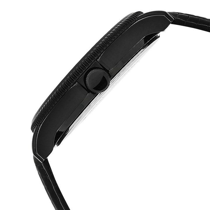 Titan Globe Trotter Black Dial Dual Time Leather Strap watch for Men-NK1704NL01