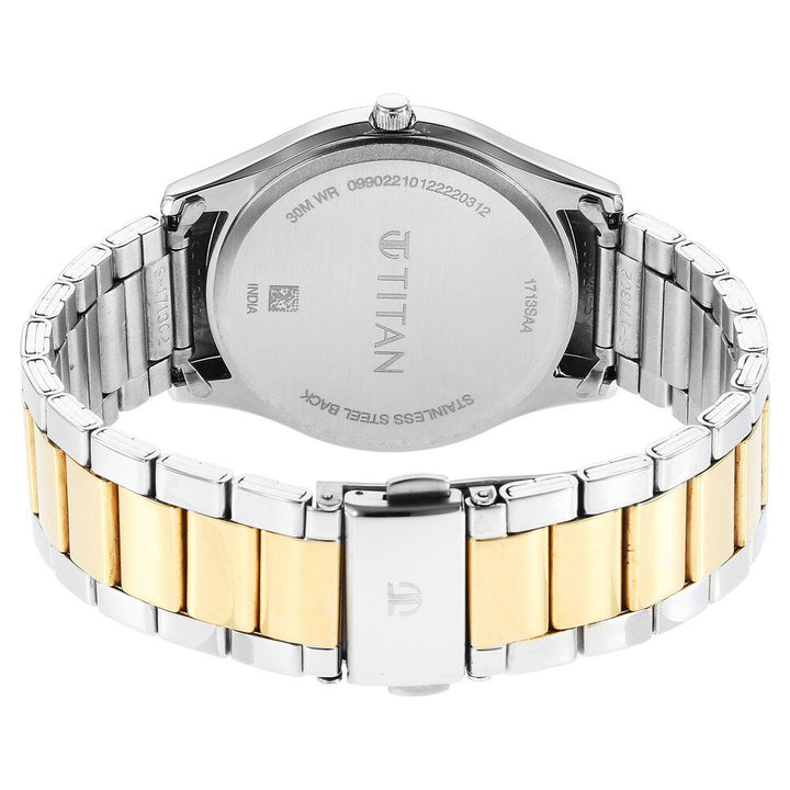 Titan Men's Multifunction Karishma: Two-Tone Steel Elegance Watch-NT1713BM02