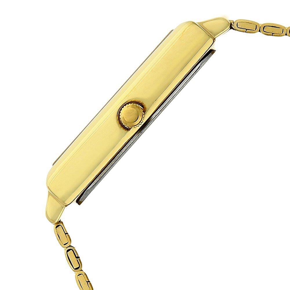 Titan Quartz Analog with Date Champagne Dial Golden Stainless Steel Strap Rectangular Shaped Watch For Men - The Watch Factory ®