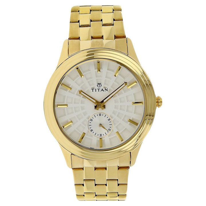 Titan Quartz Multifunction Silver Dial Stainless Steel Strap Watch for Men-NN1722YM01