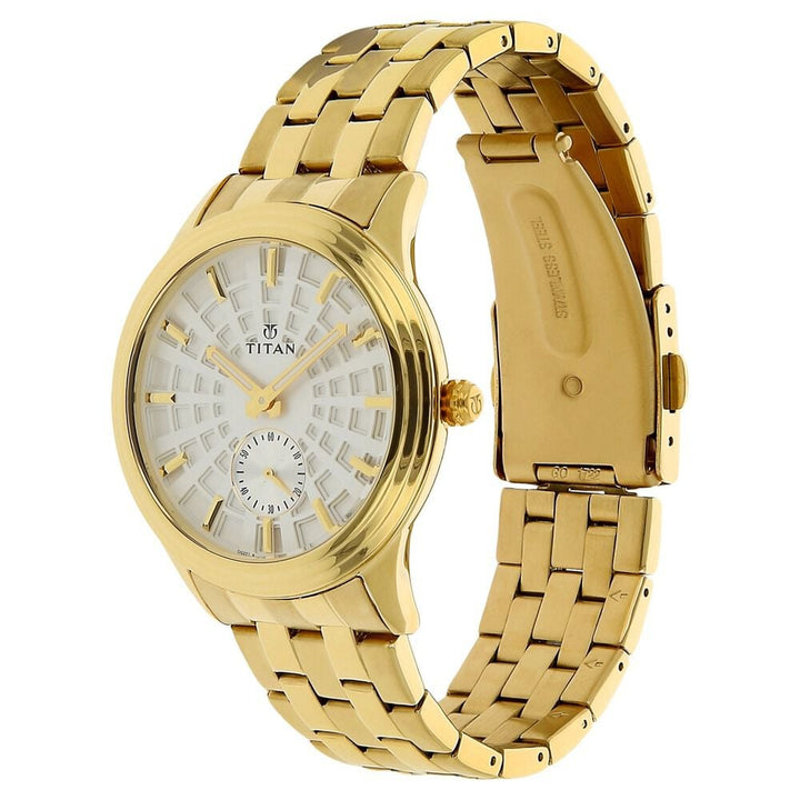 Titan Quartz Multifunction Silver Dial Stainless Steel Strap Watch for Men-NN1722YM01