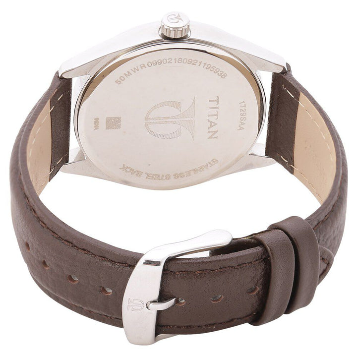 Titan Men's Timeless Charm: Men's Analog Watch with Black Dial and Brown Leather Strap - The Watch Factory ®