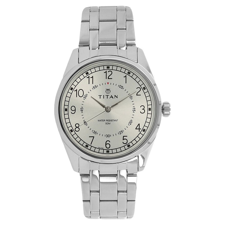Titan Workwear Silver Dial Analog Stainless Steel Strap watch for Men-NM1729SM01