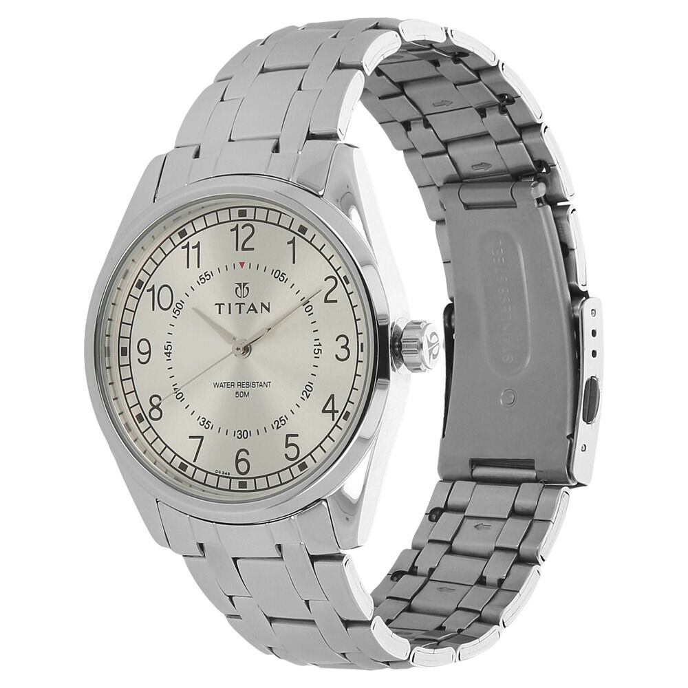 Titan Workwear Silver Dial Analog Stainless Steel Strap watch for Men-NM1729SM01