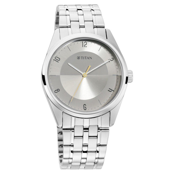 Titan Workwear Grey Dial Analog Metal Strap watch for Men-NS1729SM07