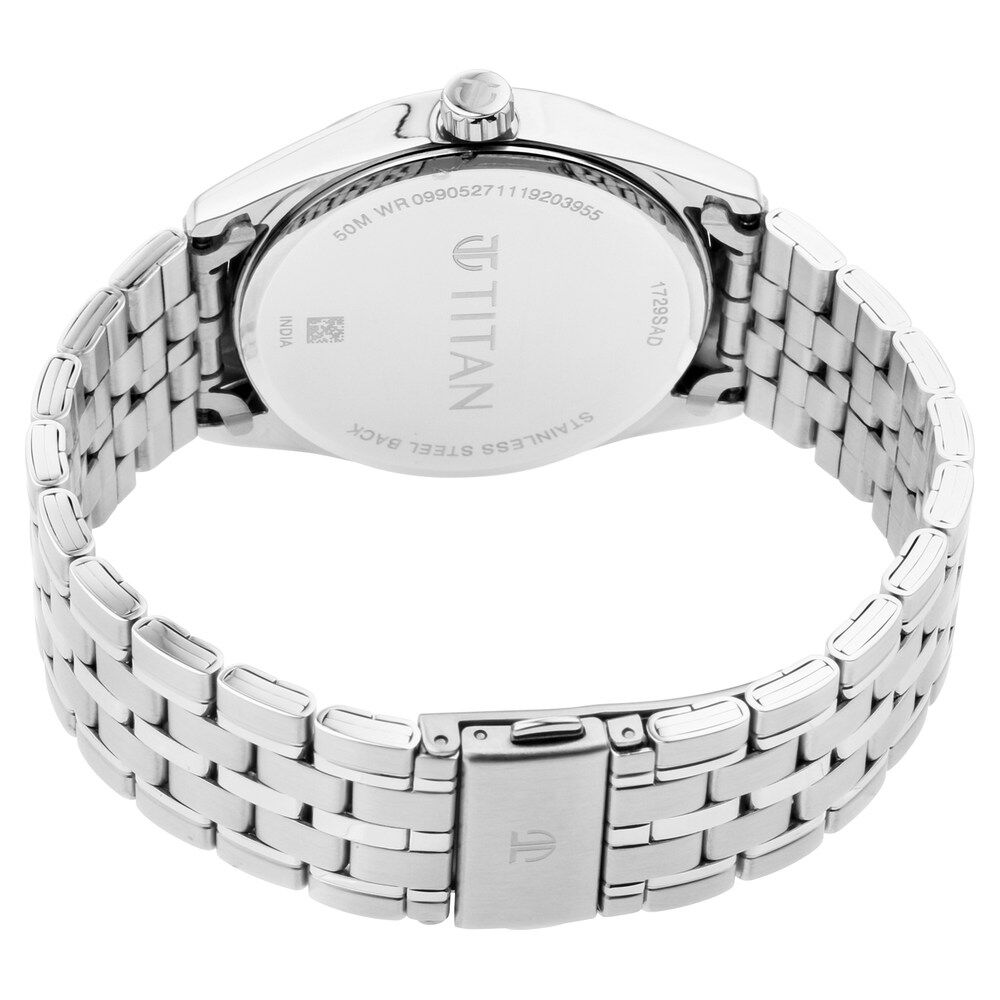 Titan Workwear Grey Dial Analog Metal Strap watch for Men-NS1729SM07