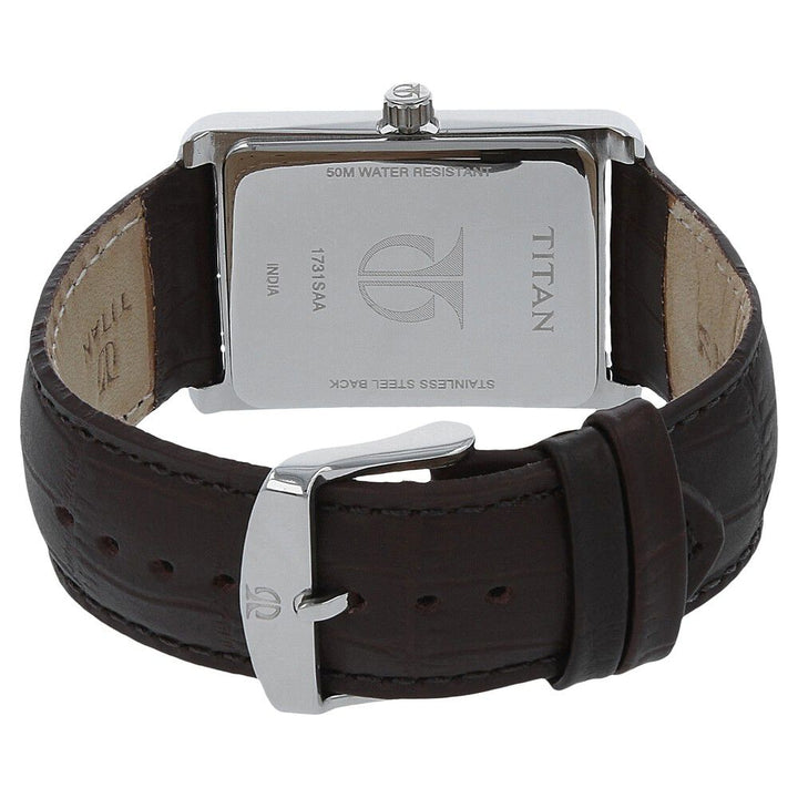 Titan Men's Urban Chic: Modernist Black Dial & Leather Strap Watch NS1731SL01