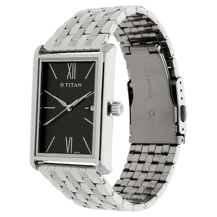 Titan Workwear Anthracite Dial Analog Stainless Steel Strap watch for Men-NK1731SM02