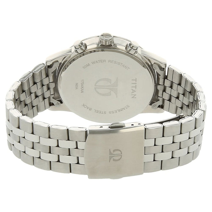 Titan Men's Metropolitan Luxe: Multifunction blue Dial with Two - Tone Stainless Steel Bracelet Watch - The Watch Factory ®