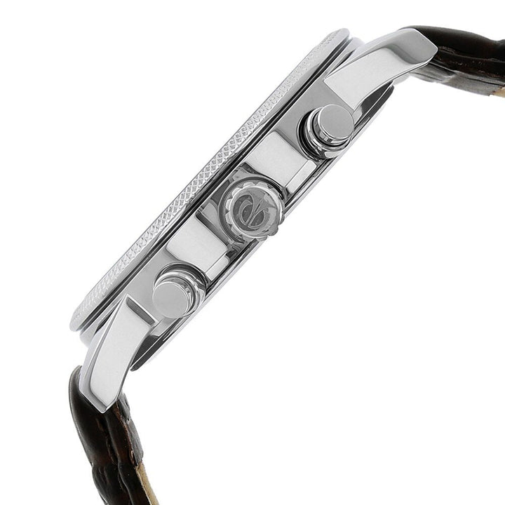 Titan Quartz Multifunction Silver Dial Leather Strap Watch for Men-NN1734SL01