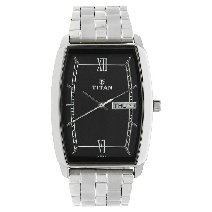 Titan Karishma Black Dial Analog with Day and Date Quartz Stainless Steel Strap Watch for Men-NK1737SM02