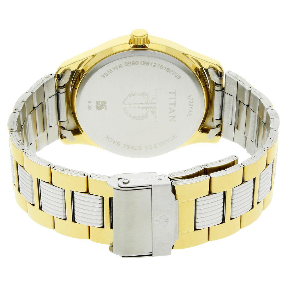 Titan Quartz Analog White Dial Stainless Steel Strap Watch for Men - The Watch Factory ®