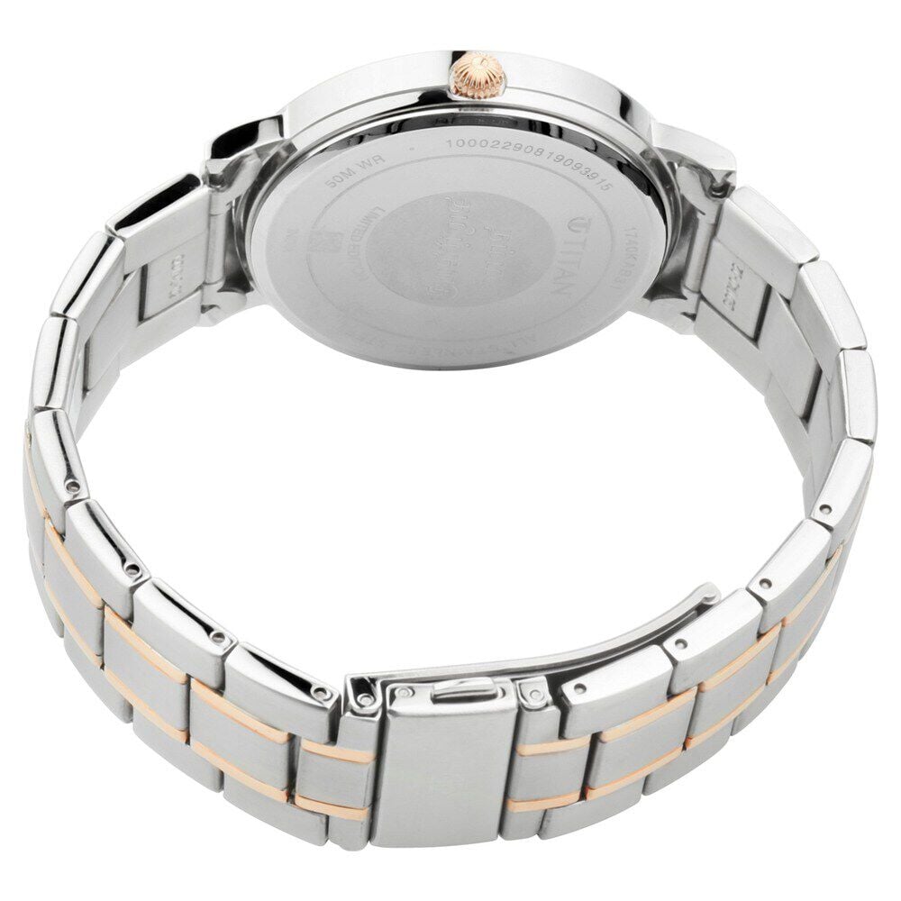 Titan Namma Tamil Nadu White Dial Analog with Date Stainless Steel Strap Watch for Men-1740KM01