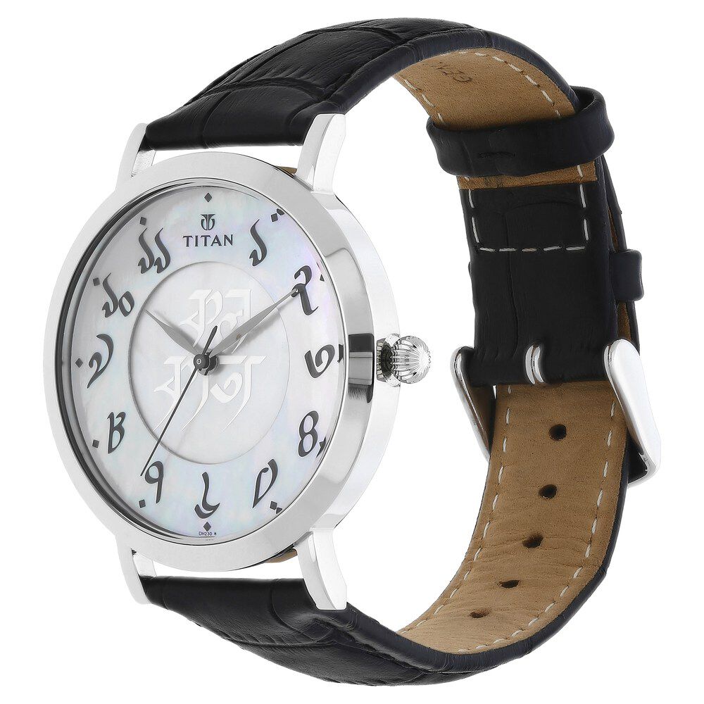 Titan Forever Kolkata Mother of Pearl Dial Analog Leather Strap watch for Men-1740SL02