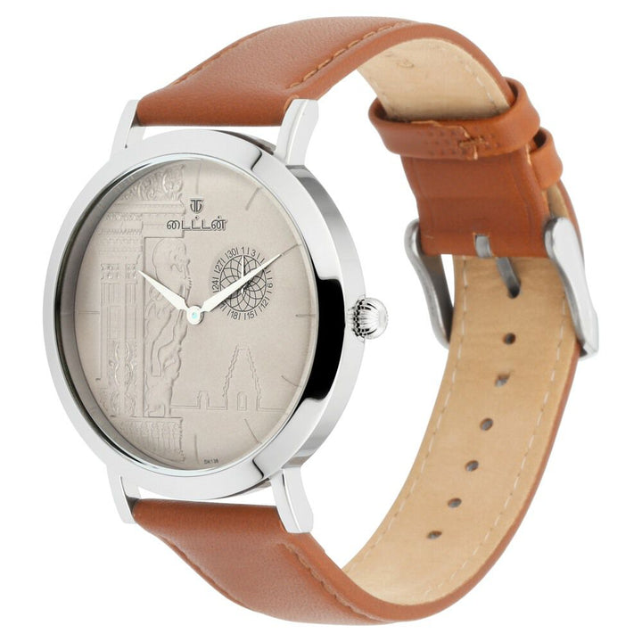Titan Namma Tamil Nadu Grey Dial Analog Leather Strap watch for Men-1740SL03