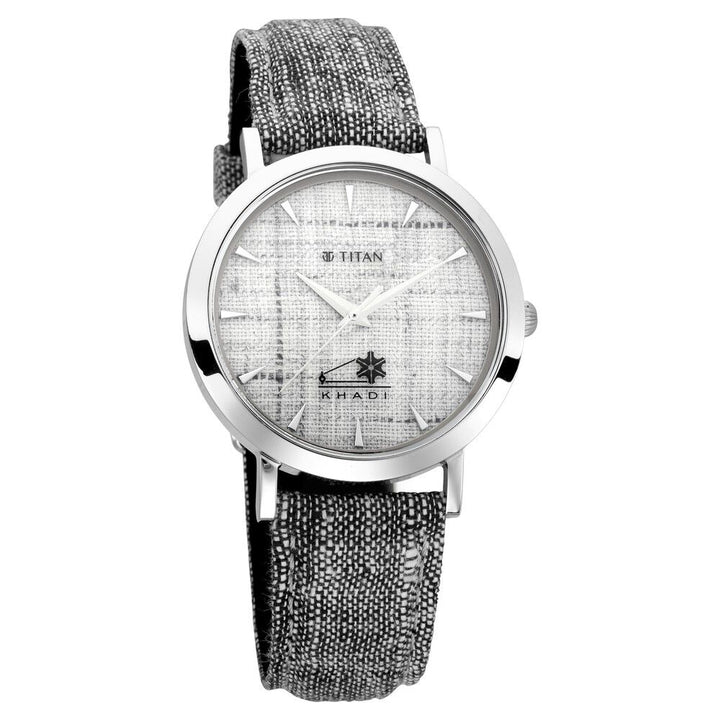 Titan Khadi Grey Dial Analog Stainless Steel Strap Watch for Men-1740SL07