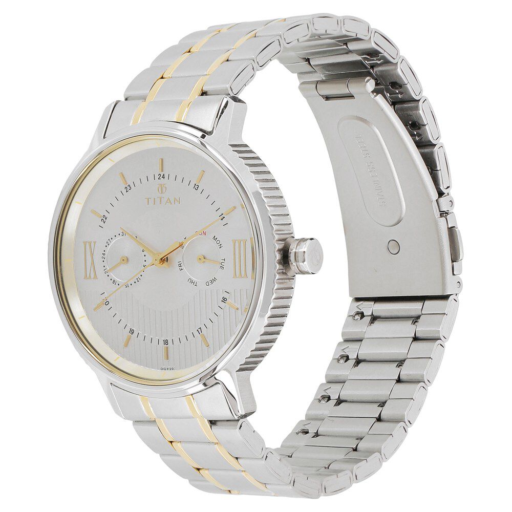 Titan Regalia Baron Silver Dial Analog with Day and Date Stainless Steel Strap watch for Men - The Watch Factory ®