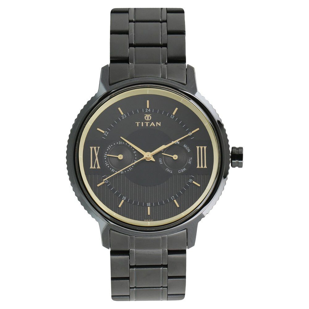 Titan Regalia Baron Black Dial Analog with Day and Date Stainless Steel Strap Watch for Men - The Watch Factory ®