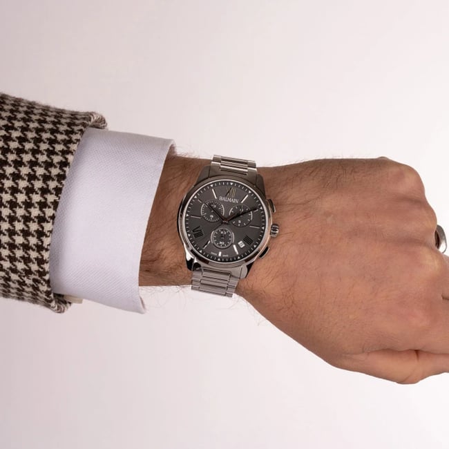 Elegant Balmain Madrigal Quartz Watch with Anthracite Dial