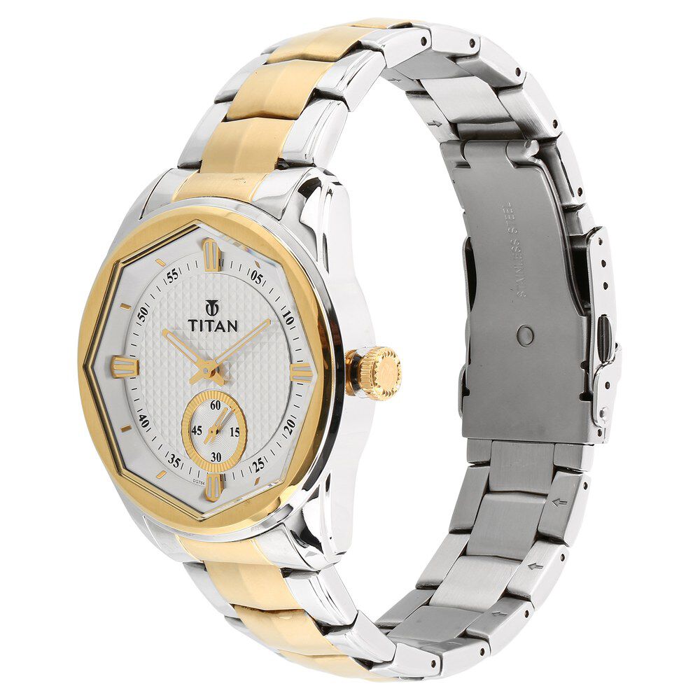 Titan Regalia Sovereign White Dial Analog Stainless Steel Strap watch for Men-1749BM01