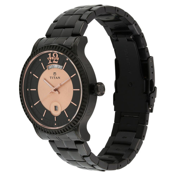 Titan Regalia Sovereign Quartz Analog with Day and Date Multicoloured Dial Stainless Steel Strap Watch for Men-NN1751NM01