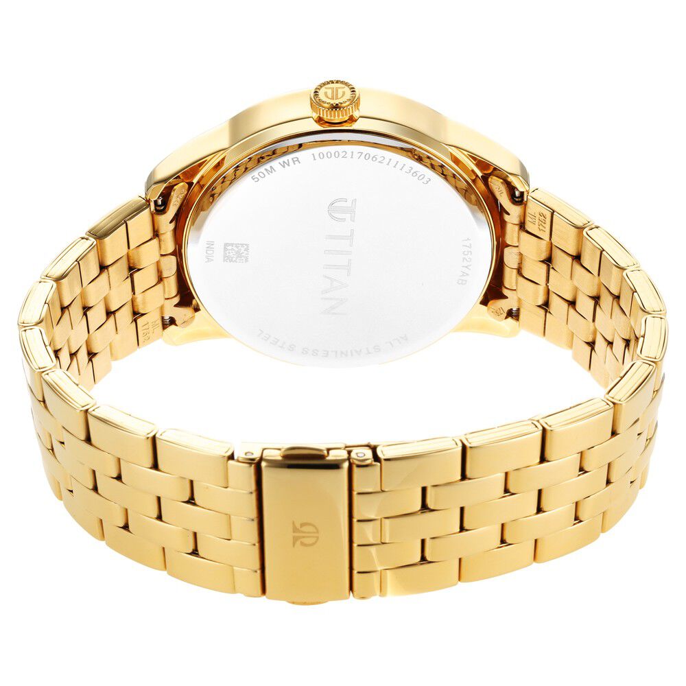 Titan Regalia Opulent Champagne Dial Analog with Day and Date Stainless Steel Strap watch for Men - The Watch Factory ®