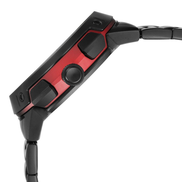 Titan Quartz Chronograph Black Dial Stainless Steel Strap Watch for Men-1758KM02