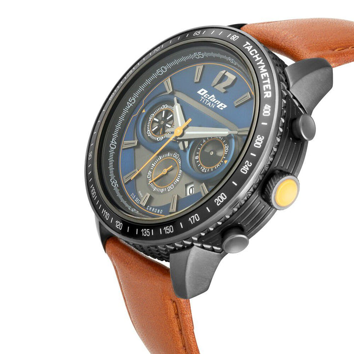 Titan Octane Blue Chrono Leather Strap watch for Men NS1762KL01