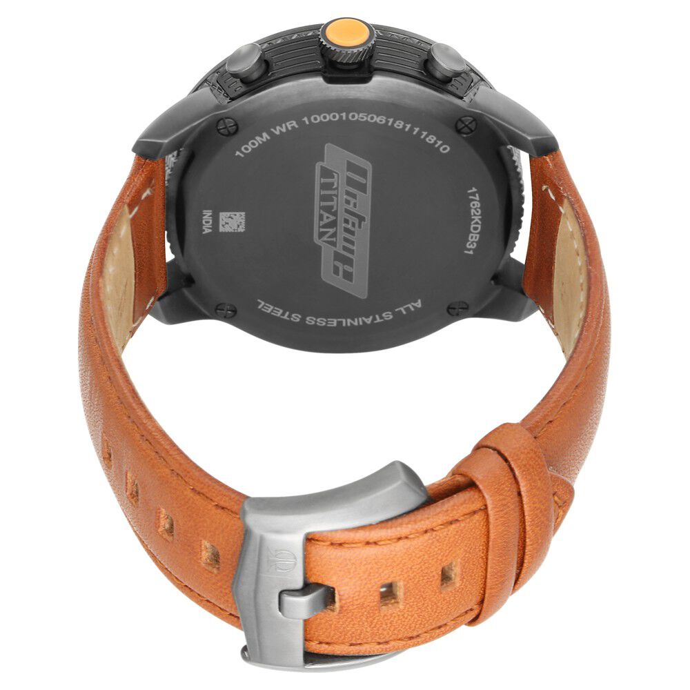 Titan Octane Blue Chrono Leather Strap watch for Men-NT1762KL01