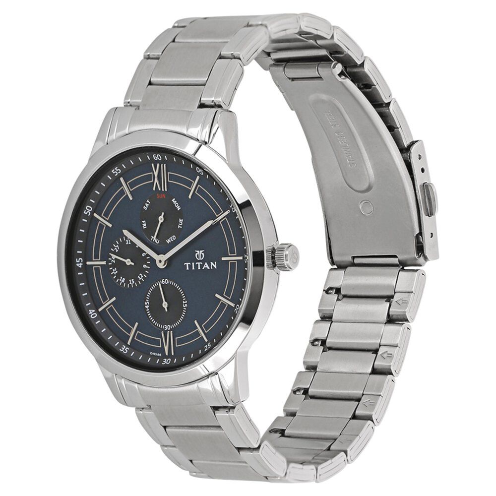 Titan Workwear Blue Dial Quartz Multifunction Stainless Steel Strap watch for Men - The Watch Factory ®