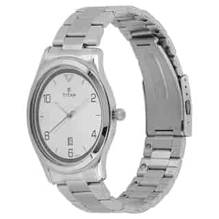 Titan Workwear Watch with White Dial & Stainless Steel Strap NM1770SM01 (DH330)