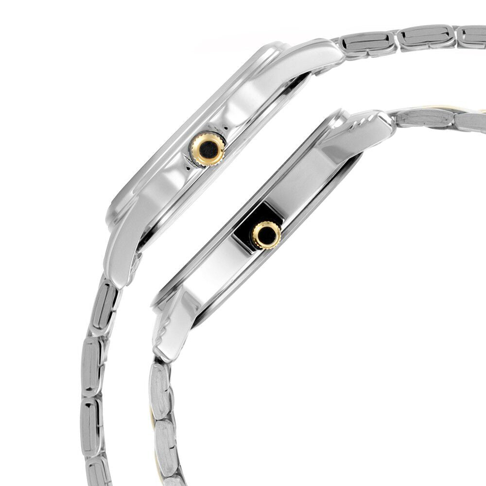 Titan Bandhan Quartz Analog with Day and Date Silver Dial Stainless Steel Strap Watch for Couple - The Watch Factory ®