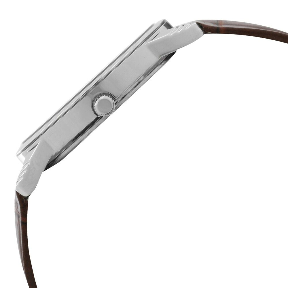 Titan Quartz Analog with Day and Date Silver Dial Leather Strap Watch for Men NS1774SL01