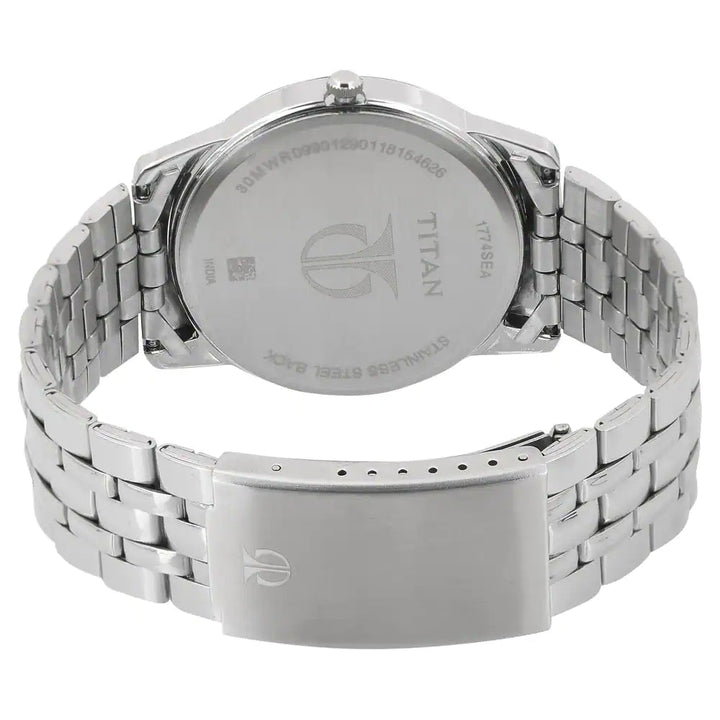 Titan Blue Dial Silver Stainless Steel Strap Watch NP1774SM01