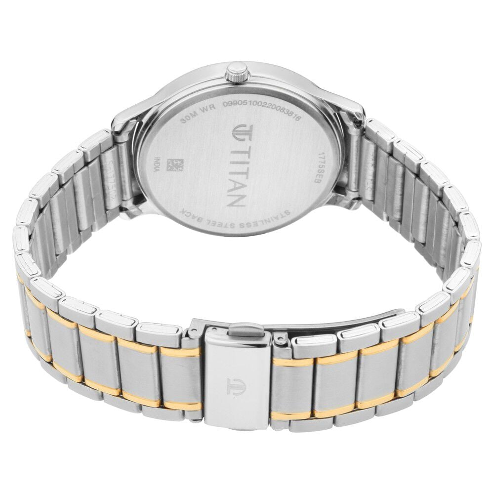 Titan Lagan White Dial Analog with Day and Date Metal Strap Watch for Men - The Watch Factory ®
