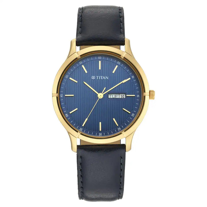 Titan Lagan - Blue Dial Leather Strap NP1775YL02
