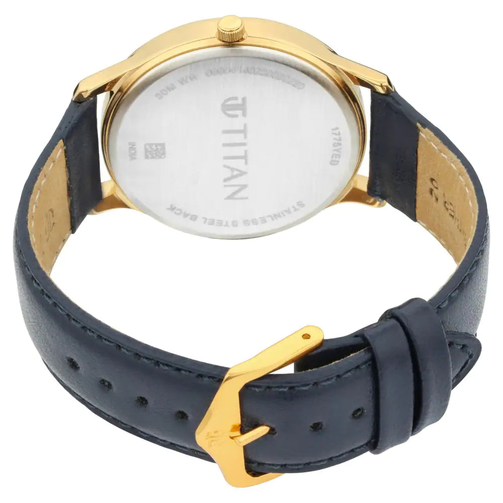 Titan Lagan - Blue Dial Leather Strap NP1775YL02