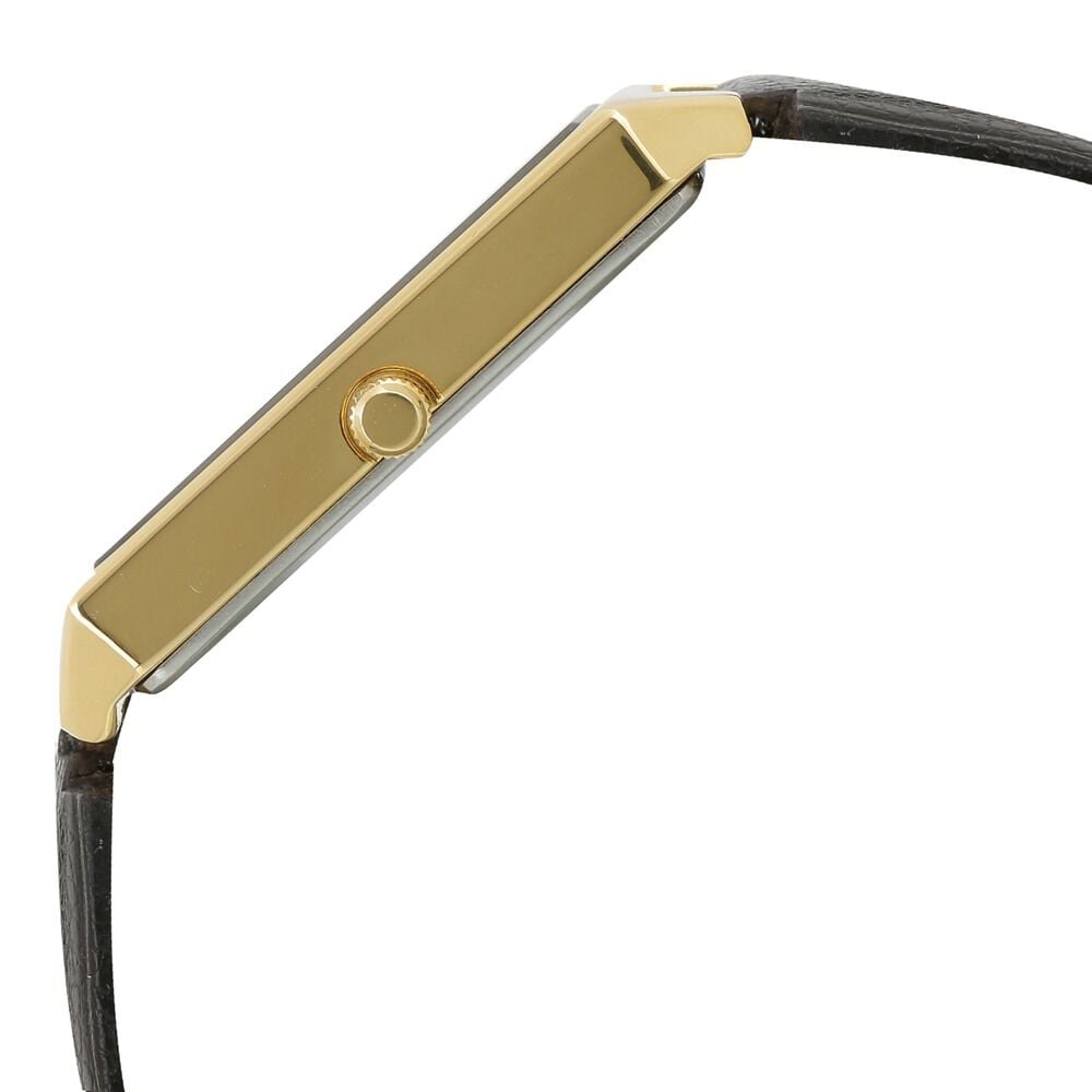 Titan Rectangle Black Dial Analog with Date Leather Strap watch for Men-NP1777YL01