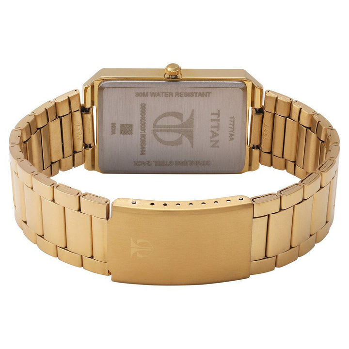 Titan Quartz Analog with Date Black Dial Stainless Steel Strap Watch for Men-1777YM01