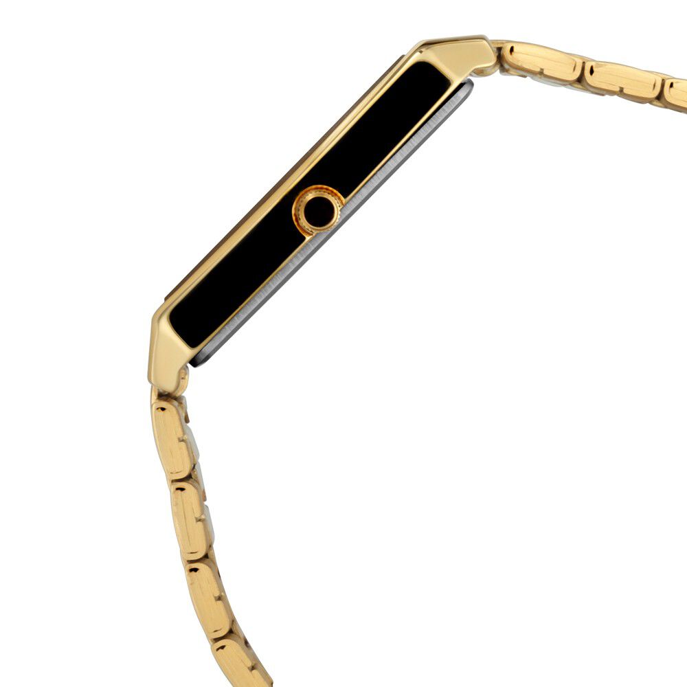 Titan Rectangular Champagne Dial Analog with Date Stainless Steel Strap watch for Men-NP1777YM02