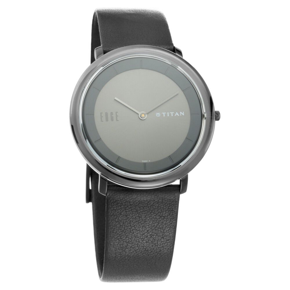 Titan Quartz Analog Anthracite Dial Leather Strap Watch for Men-NS1778NL01