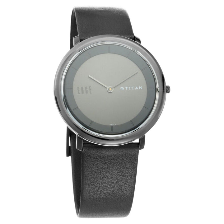 Titan Quartz Analog Anthracite Dial Leather Strap Watch for Men-NS1778NL01