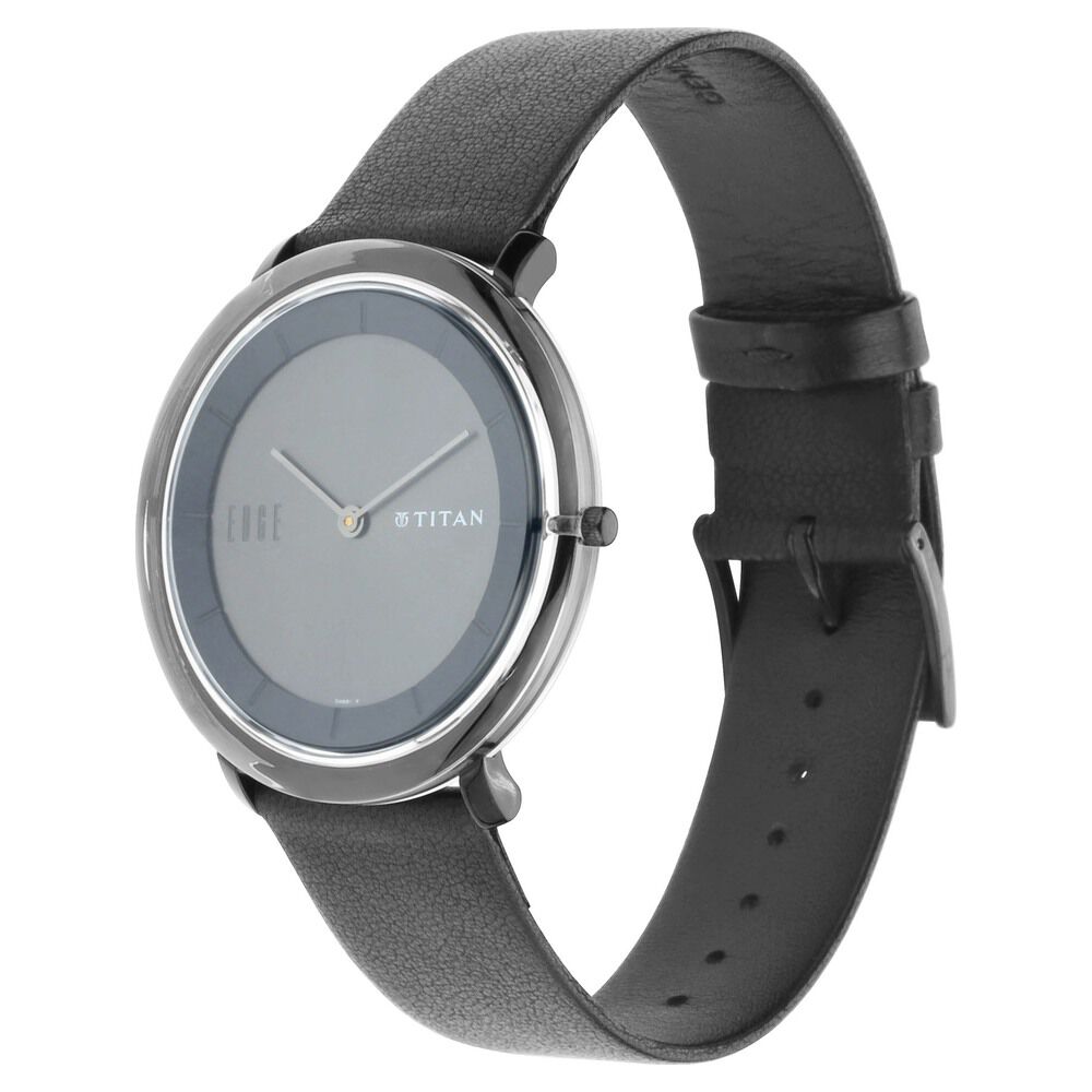 Titan Quartz Analog Anthracite Dial Leather Strap Watch for Men-NS1778NL01